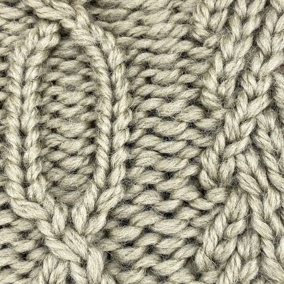 PAUL JAMES Sweater Women S Wool Fisherman Cable Funnel Neck Pullover Green Khaki - Picture 6 of 9